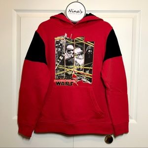 STAR WARS Boys The Force Awakens Pullover Hoodie Red Size L(14/16)